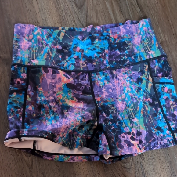 Constantly Varied Gear Women's Abstract Athletic Shorts - Purple and Blue - Picture 1 of 2